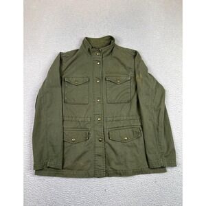 Gap Jacket Womens Medium Green Core Utility Army Twill Snap Front Pockets